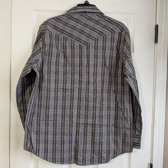 Pendleton Frontier Men's Blue Plaid Pearl Snap Shirt Size M - Picture 4 of 7